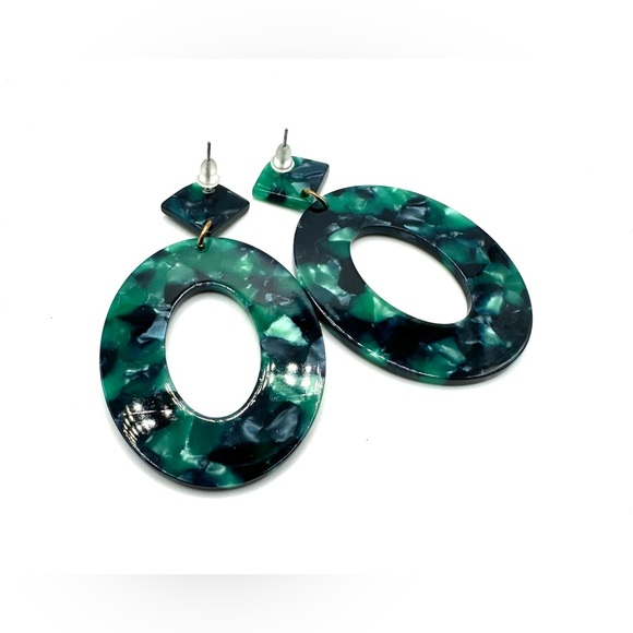 Maison Oval Pierced Earrings in Blue/Green - Picture 8 of 9